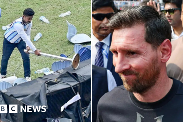 Fans expressed their anger during Lionel Messi’s ‘GOAT’ tour in India by throwing chairs and bottles at the stadium event.