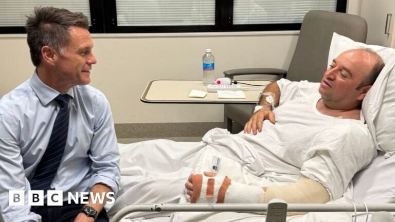 The family of the Bondi hero is ‘praying’ for their son’s recovery after he tackled the shooter.